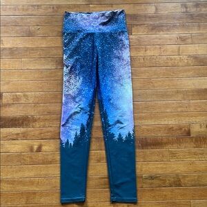 So Tight Wearable Art Milky Way Leggings with Forest Design